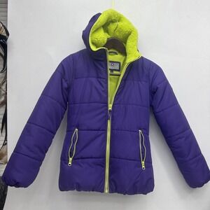 Protection System Girls Winter Coat Size 14 in Purple and Neon Green